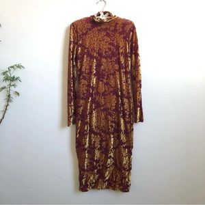 Amanda Uprichard Floral Demure Velvet Burnout Dress